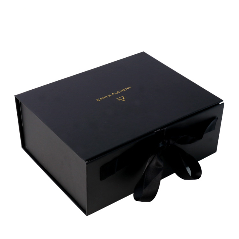 Customized Retail Magnetic Black Paper Box Packaging Box With Logo