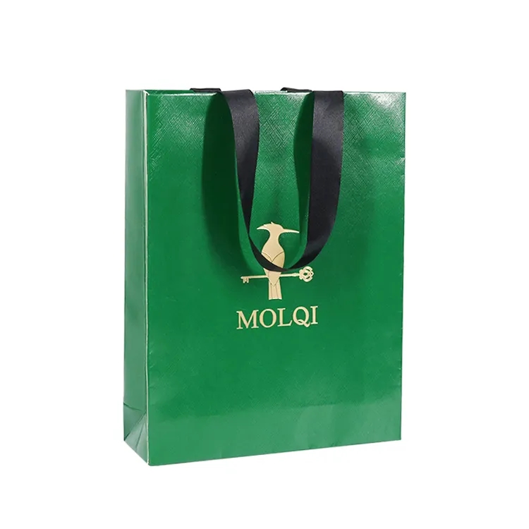 Customized Printed Bottle Gift Carry Packaging Wholesale Paper Wine Bags