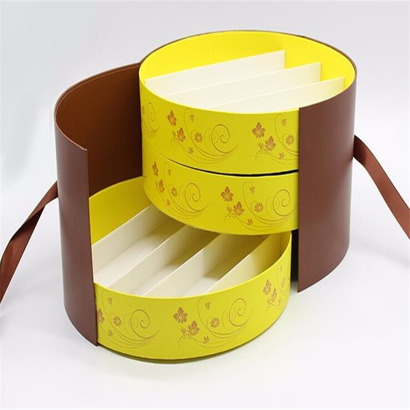 Recyclable Chocolate Cylinder Box with Ribbon Closure