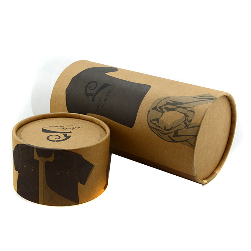 Custom Printed Eco Friendly T Shirt Packaging Kraft Paper Tube