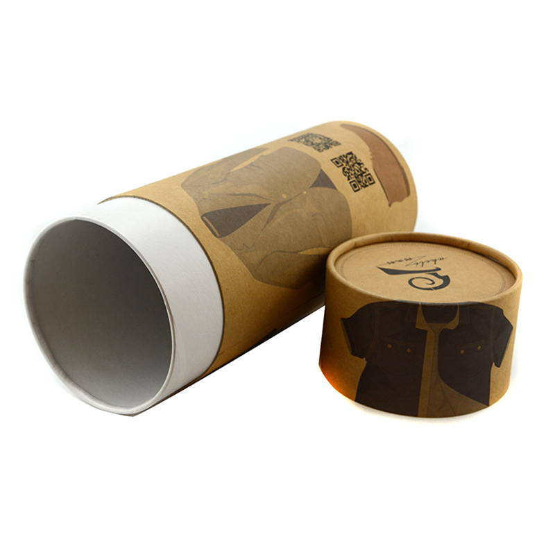 Custom Printed Eco Friendly T Shirt Packaging Kraft Paper Tube